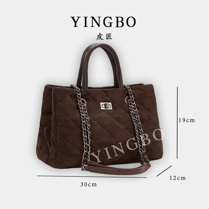 【英柏甄选】ZT-D8065-鹿皮咖 然与纯小众设计感时尚单肩百搭女包