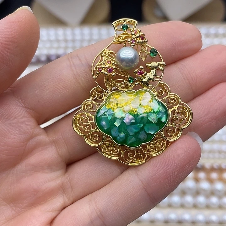 银S925镶嵌颈饰淡水珍珠