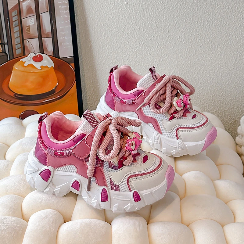 ABC女童运动鞋2025春秋儿童时尚洋气百搭老爹鞋男童韩版休闲童鞋