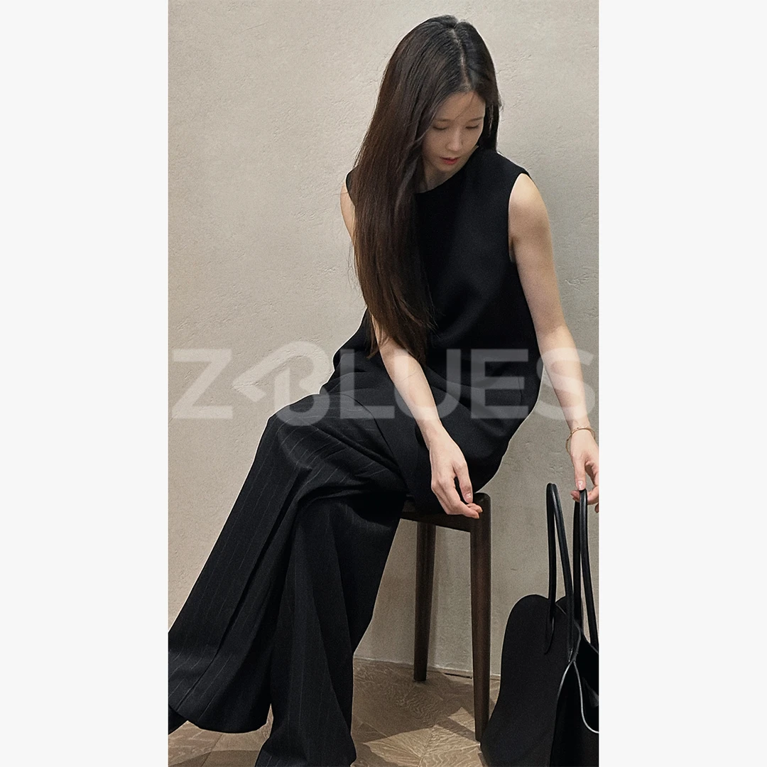 Z.blues【row裤】色织竖条纹 显瘦水洗羊毛直筒休闲裤YZPSR802