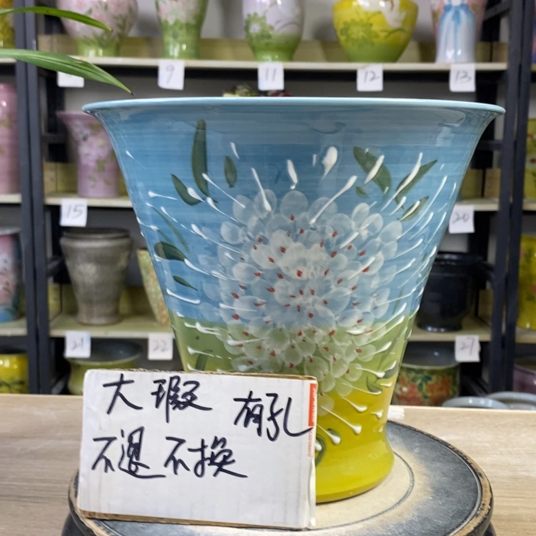 景德镇手工手绘陶瓷花盆