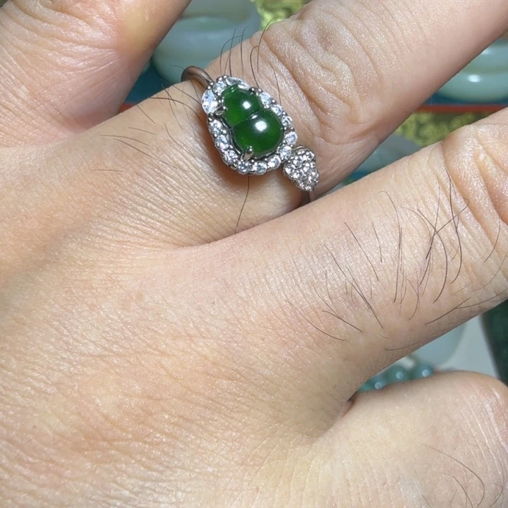 翡翠银S925镶嵌戒指