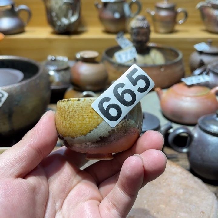 手工制作柴烧茶杯665