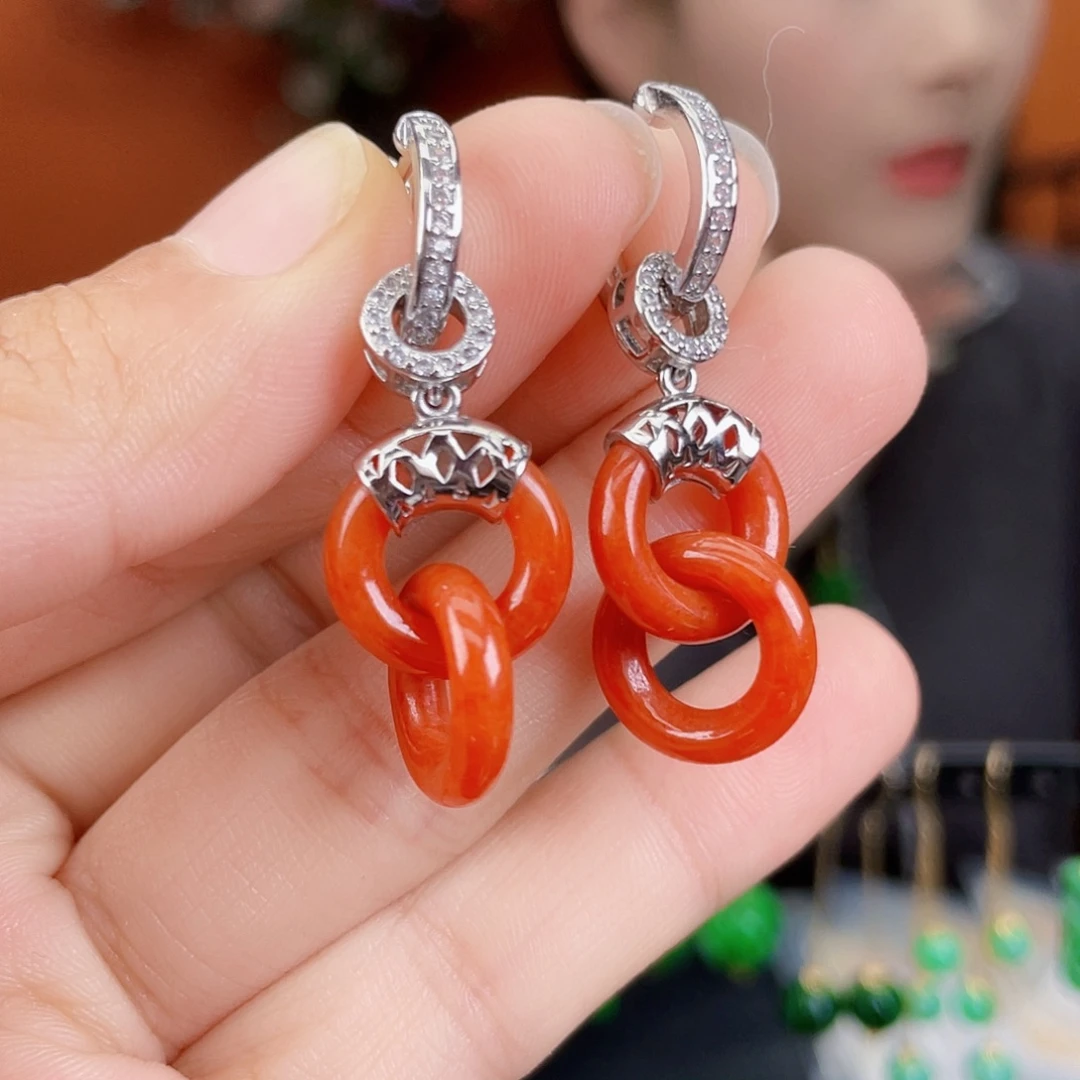 翡翠未镶嵌耳饰饰品