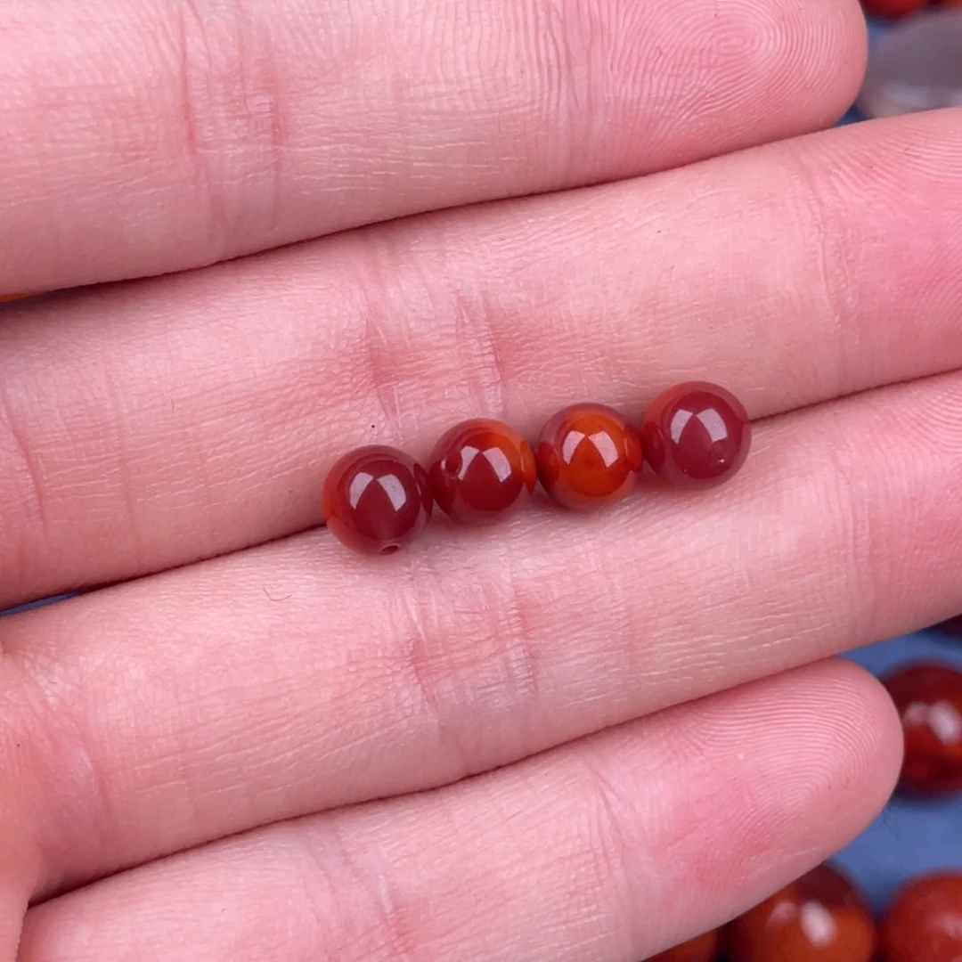 蛋***i南红玛瑙未镶嵌其他6mm瓦西玫红双色配珠