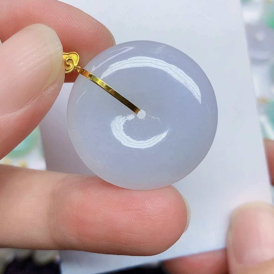 翡翠18K金镶嵌颈饰467788