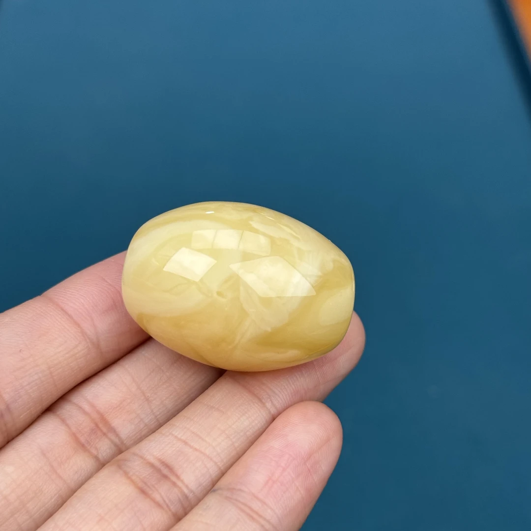 Y2861天然原矿蜜蜡 浓蜡妖花马蹄珠 23*32mm抖音基地质检发货