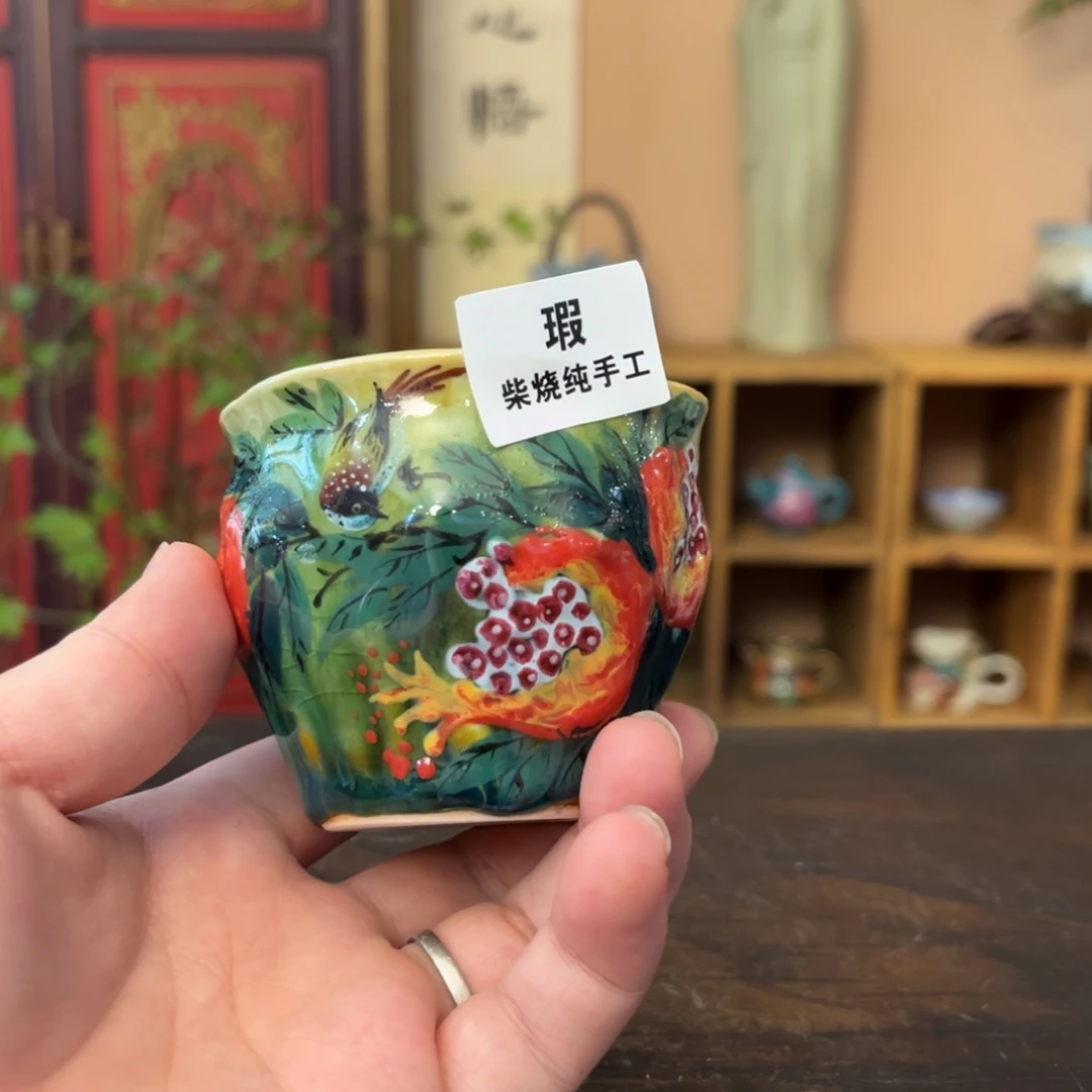 卷***柴烧手工手绘陶瓷
