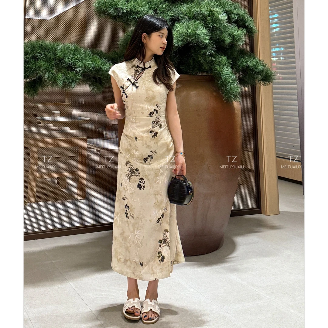 【清仓只出不进】~150小个子新中式改良修身连衣裙C279【不好抬手】