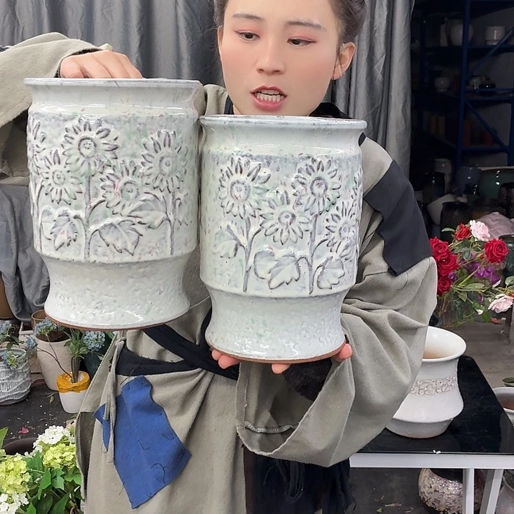 17×24 -粗陶花盆有孔-买买买