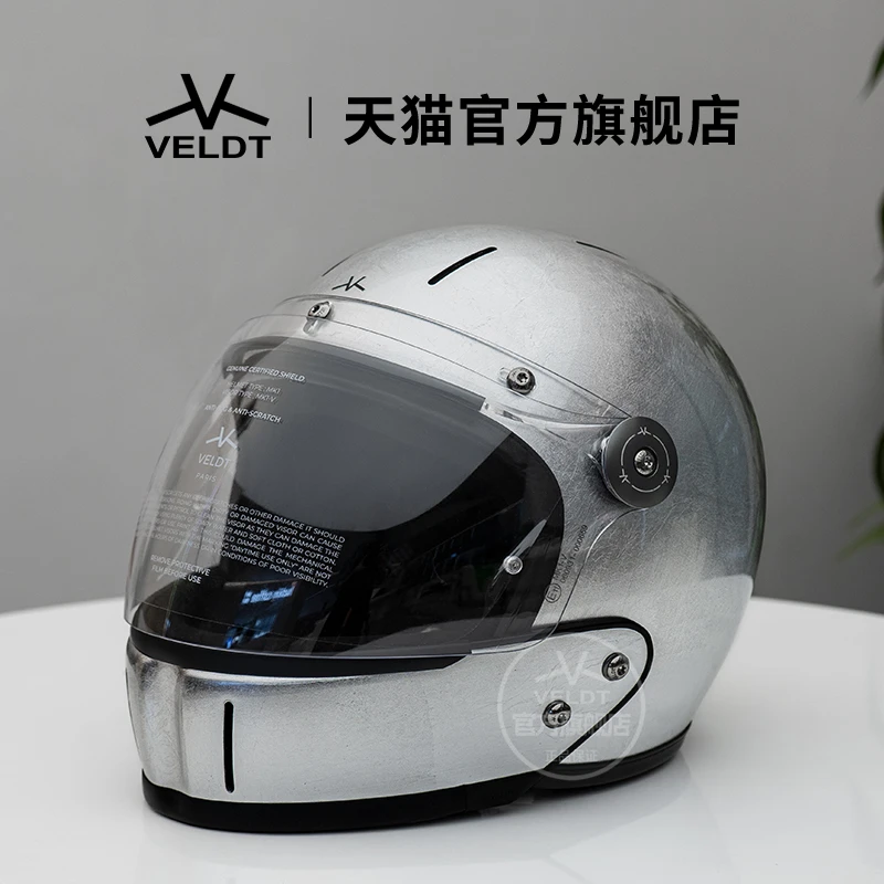 VELDT碳纤维复古头盔凯旋拿铁哈雷全盔维尔特巡航组合半盔