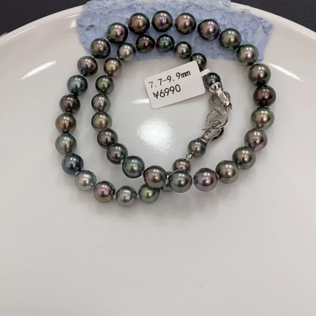 海水珍珠未镶嵌颈饰玛****y大溪地项链7.7-9.9mm忙