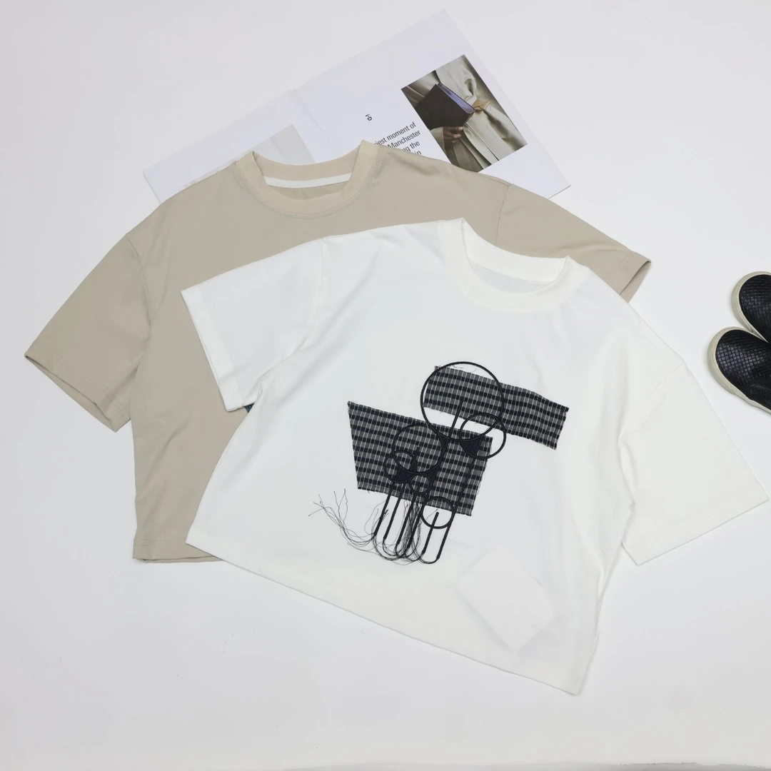 【芷半】2025夏季女童新款韩版百搭T恤8139