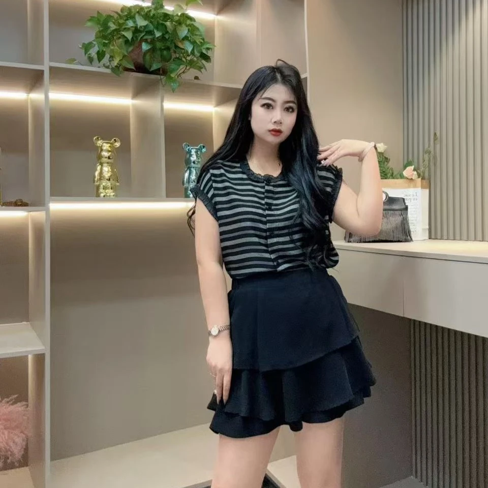 夏季洋气上衣-慧 9939潮流花型设计百搭显瘦款胖MM大码女装新款