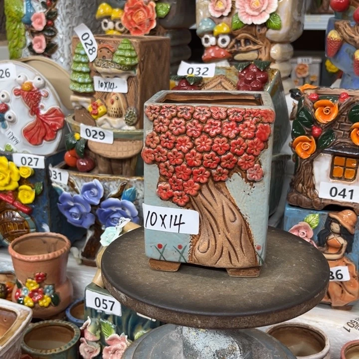 紫砂花盆粗陶材质多肉花盆