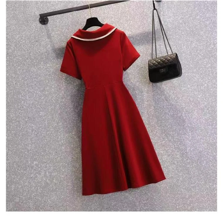 夏季大码女装2024胖妹妹显瘦法式桔梗赫本风遮肚减龄连衣裙