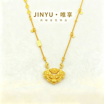 JINYU/唯享 经典百搭K锦鲤锁毛衣链项链50712