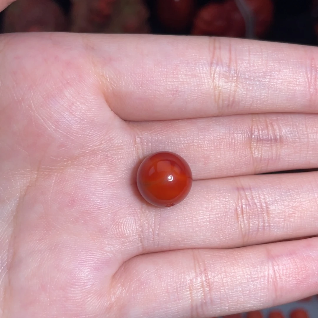 未镶嵌瓦西圆珠11mm+南红玛瑙