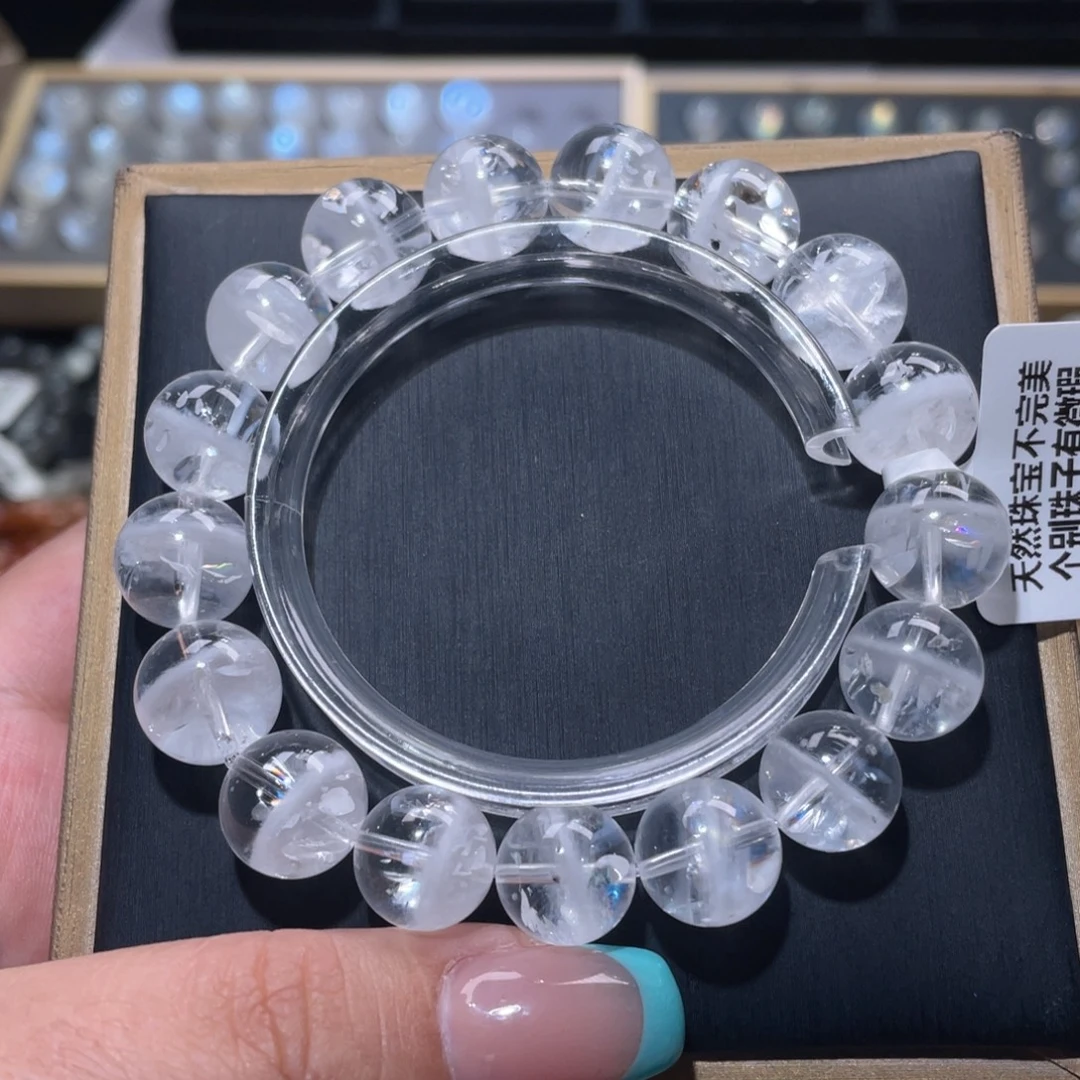未镶嵌手链水晶彩虹白幽灵手链12mm