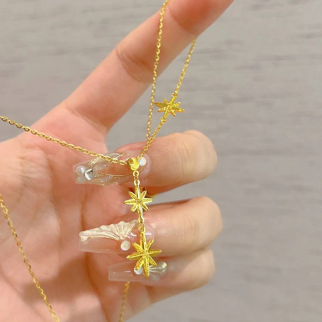 不支持七天无理由【八芒星流苏黄金套链】足金999