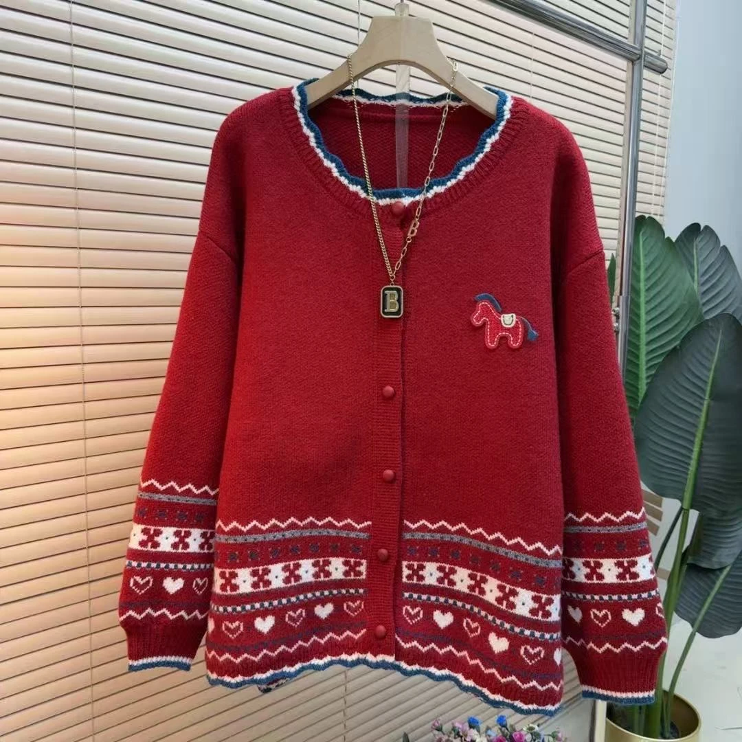 胖mm欧货时尚显瘦韩版法式减龄大码87773百搭针织女士针织衫