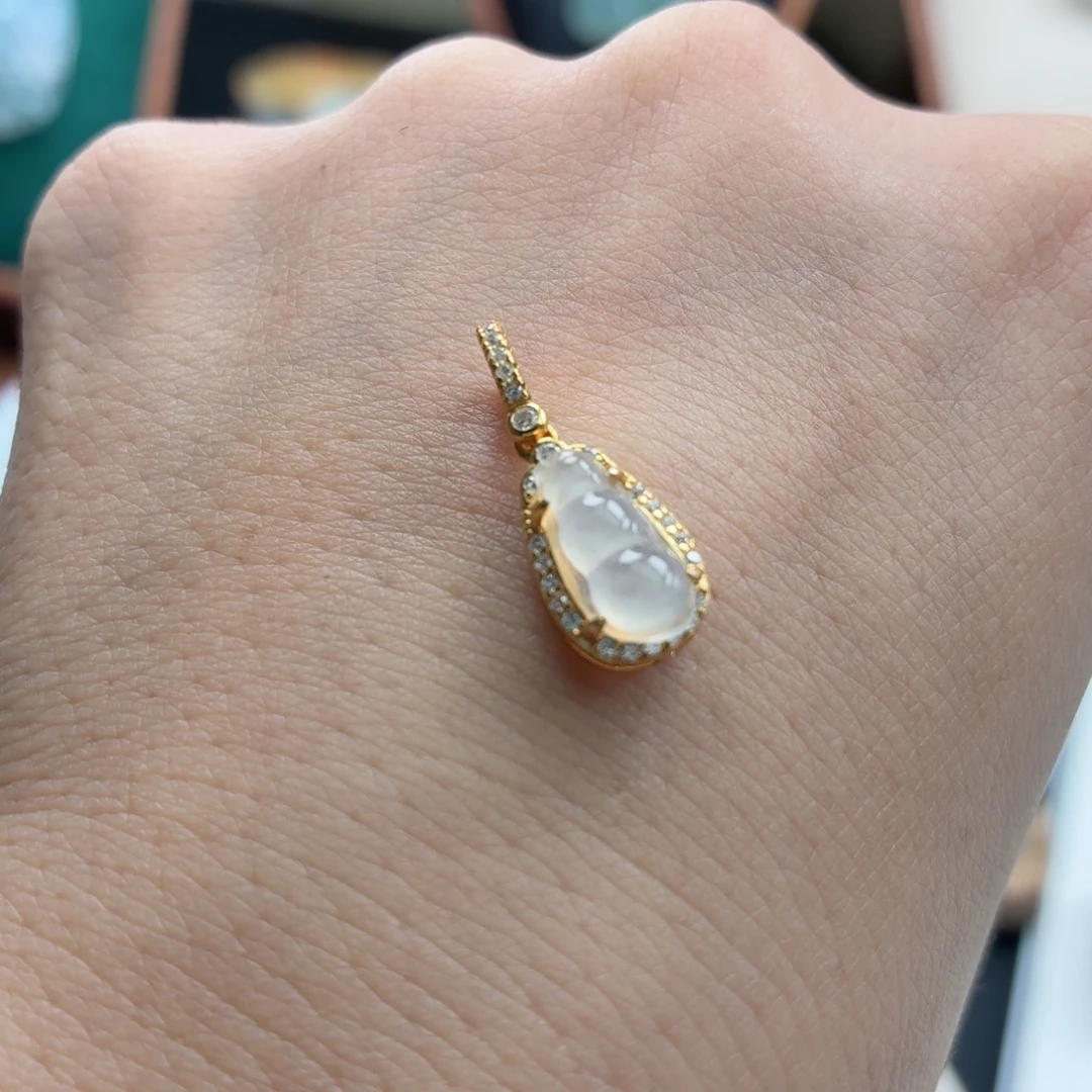 翡翠银S925镶嵌颈饰天然A货翡翠