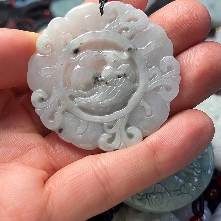 翡翠颈饰未镶嵌天然緬甸翡翠掛件