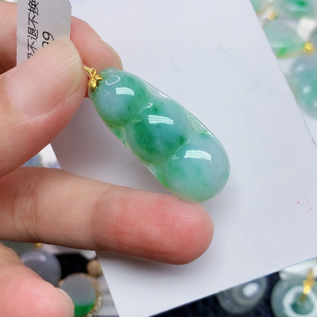 翡翠18K金镶嵌颈饰346778