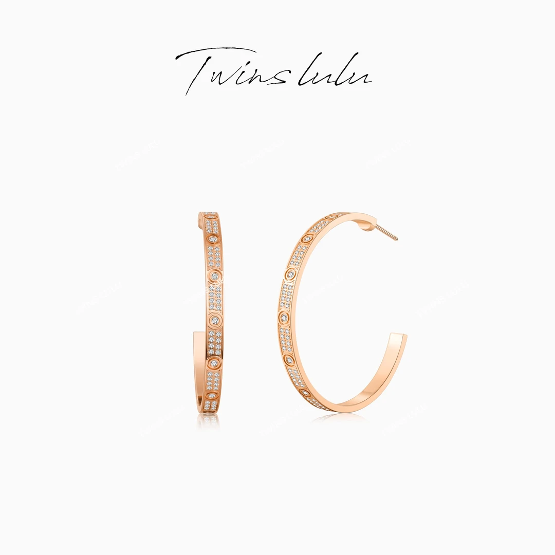 铜合金合成锆石耳饰 TWINS LULU首饰满天星耳环女秋上新TSL1300