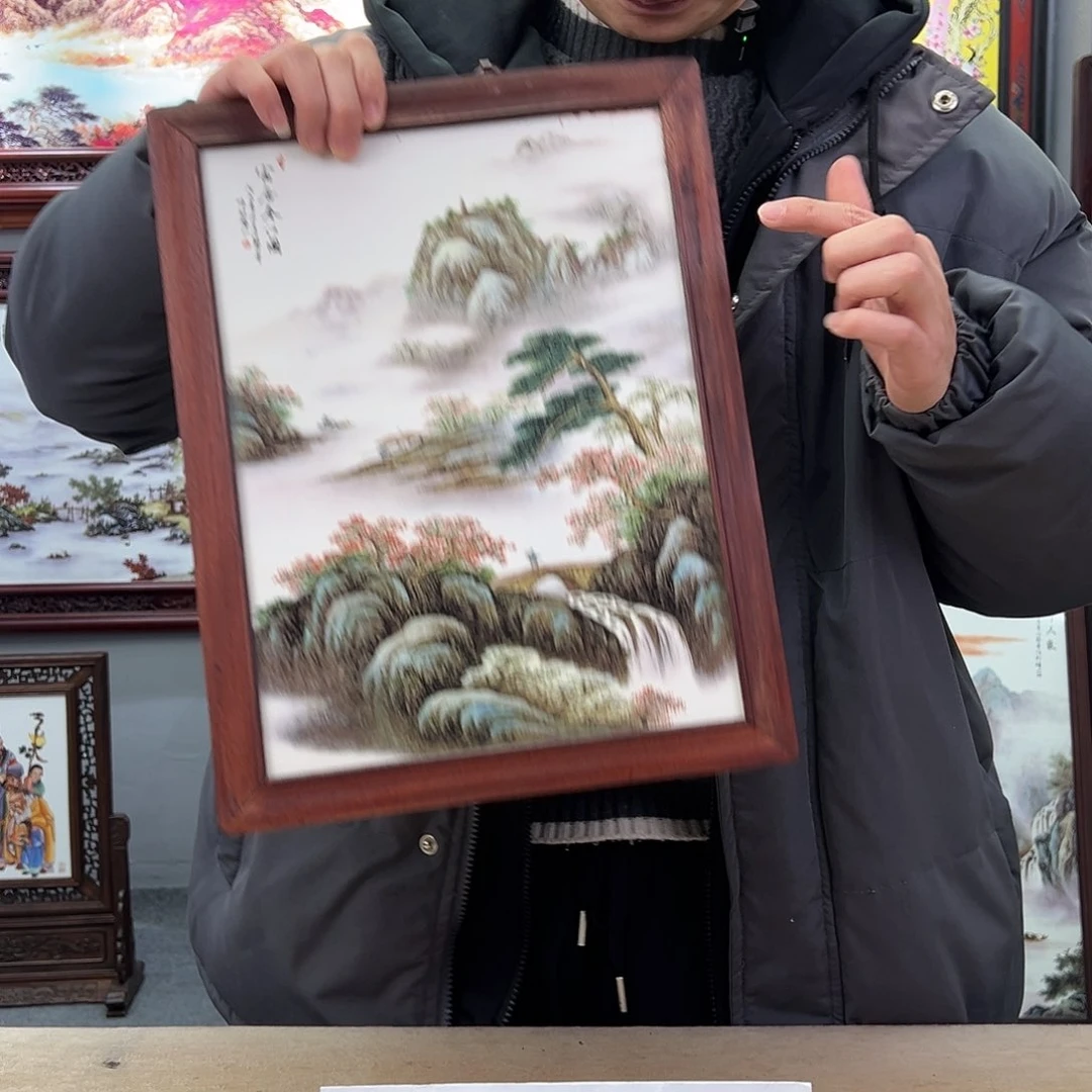 瓷片景德镇瓷板画山水