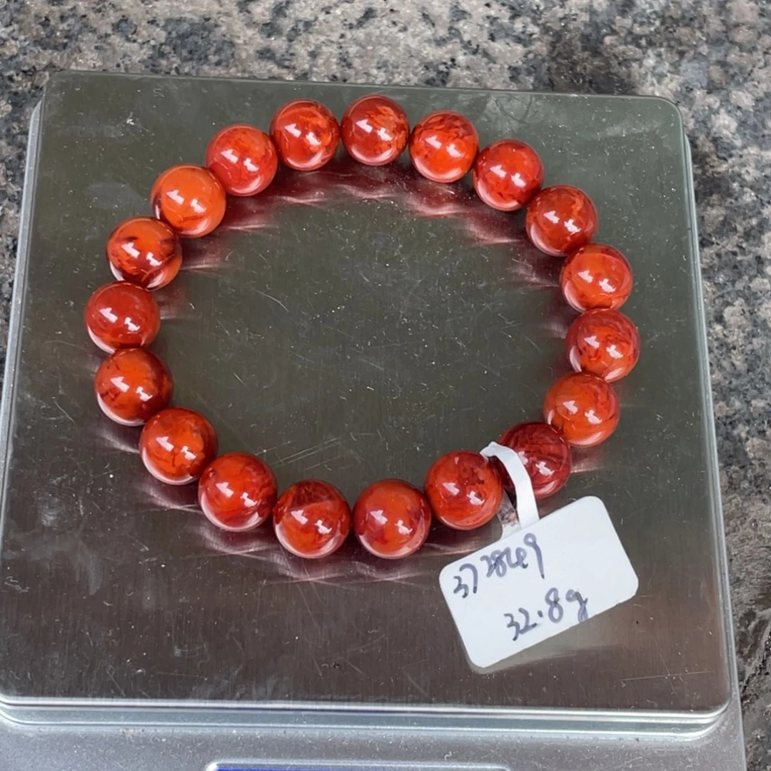 南红玛瑙单圈手串未镶嵌出**张