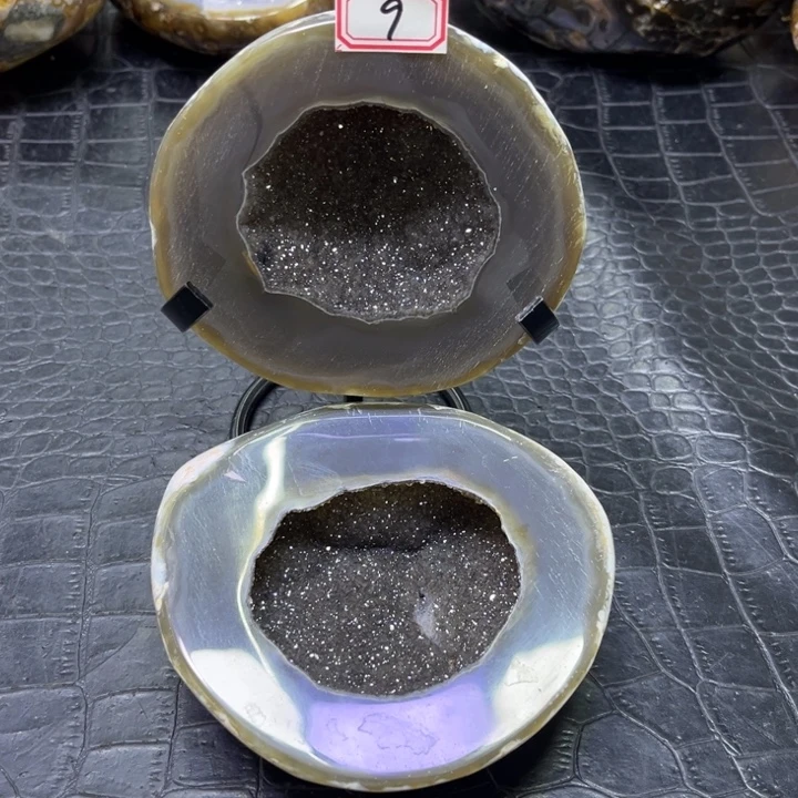 水晶珠宝半成品未镶嵌墨绿彩晶盆
