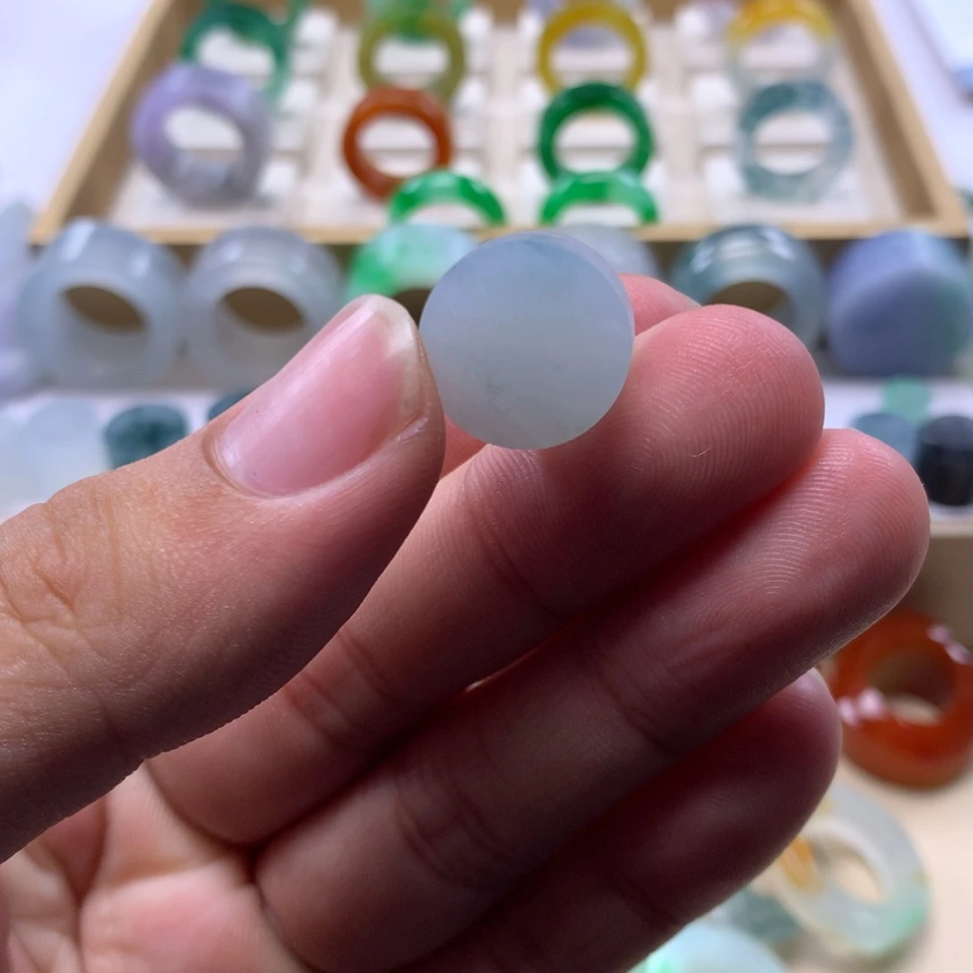 定制翡翠未镶嵌翡翠冰胶戒心微微包容