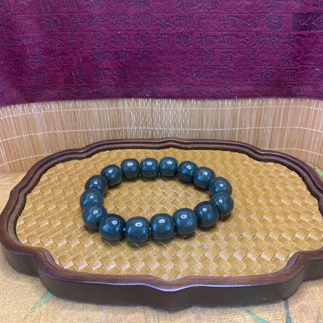H和田玉且末桶珠手串（卡14）