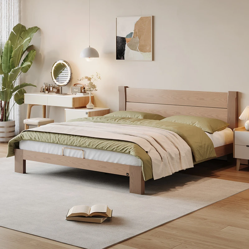 顾家木艺全实木床北欧简约榉木双人主卧大床主卧床PT8181B（床架）