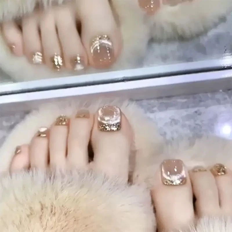 J14香槟猫眼--手工穿戴甲14片装