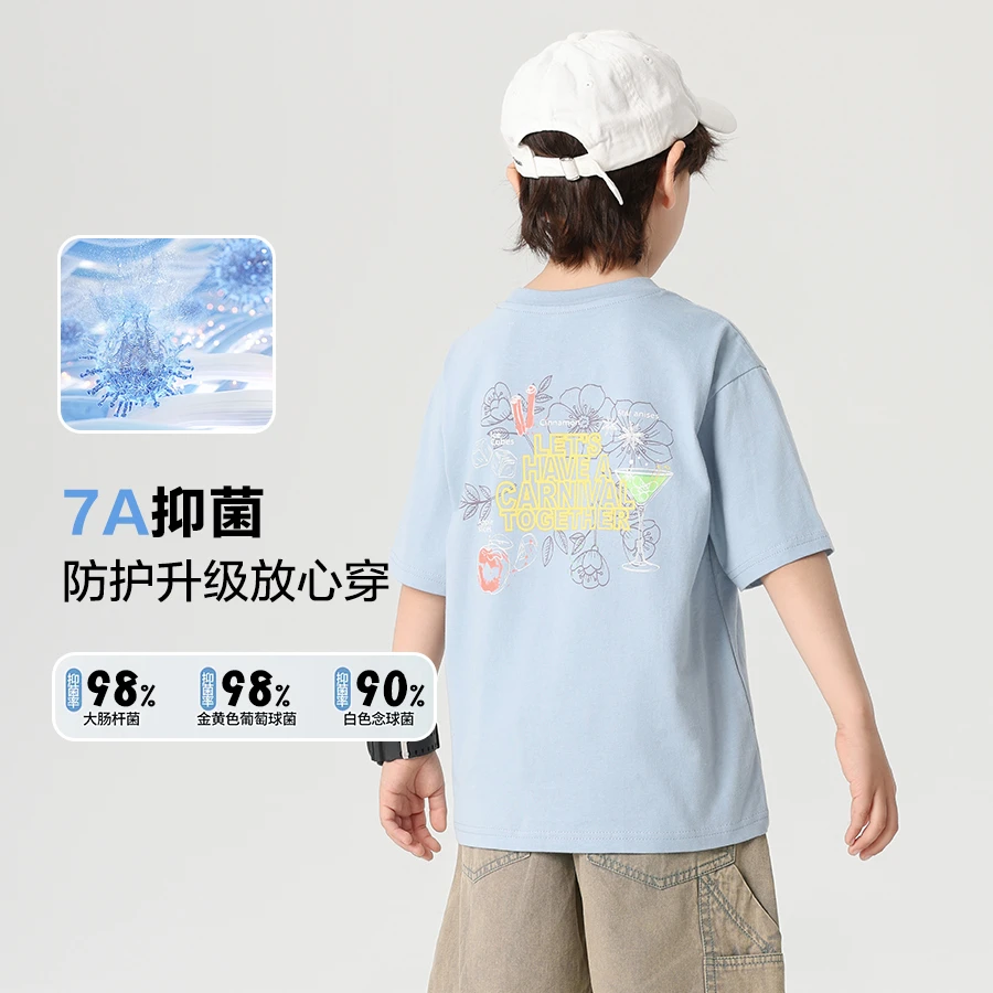 右欧童装男童夏装短袖t恤儿童中大童夏季衣服潮服上衣洋气U16176