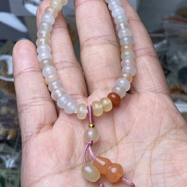 石材金丝玉算盘珠手串