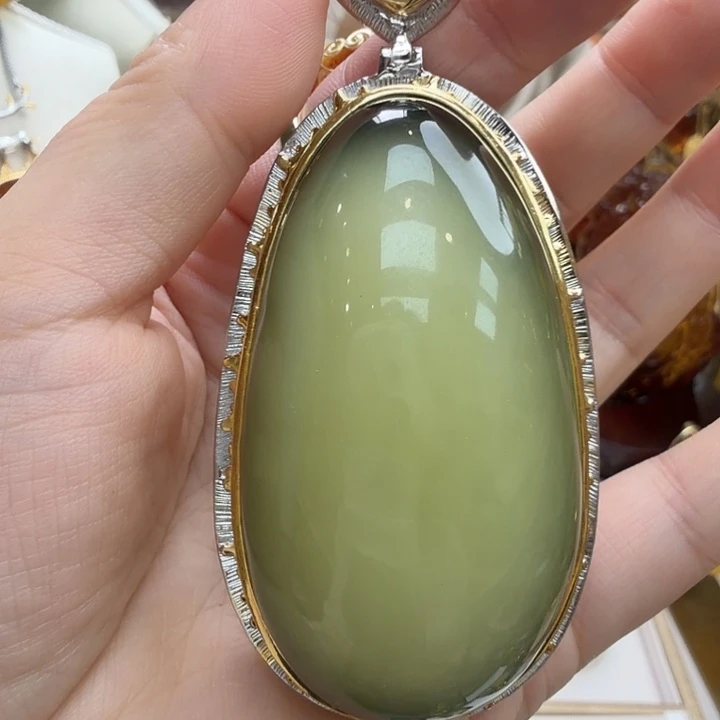 琥珀银S925镶嵌珠宝奇石