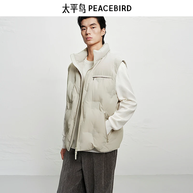 【商场同款】太平鸟男装25冬新款干净百搭加厚加棉马甲B1AGF4244