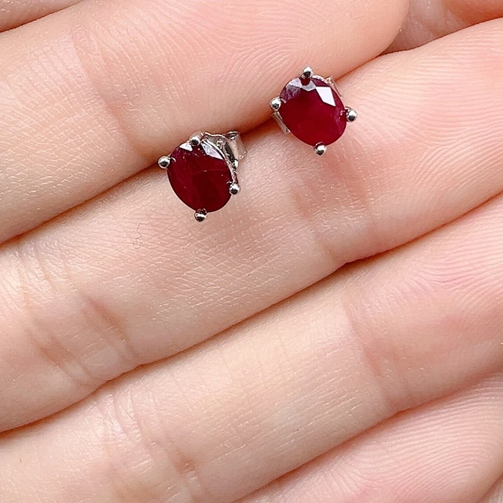 红宝石戒指银S925镶嵌