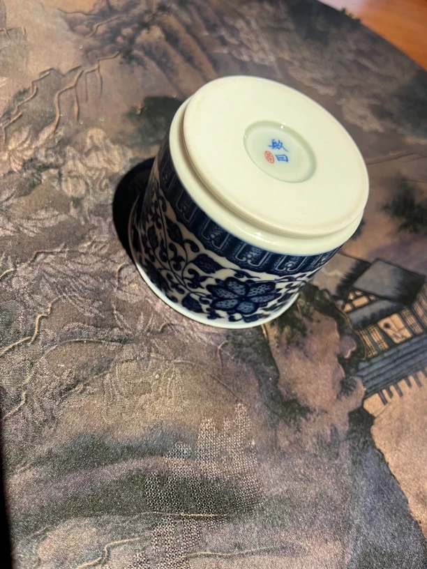 景德镇镹曰陶手工手绘柴窑直口杯100cc