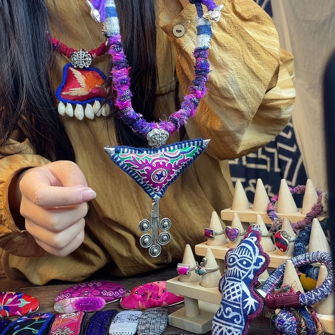 民族风刺绣设计项链