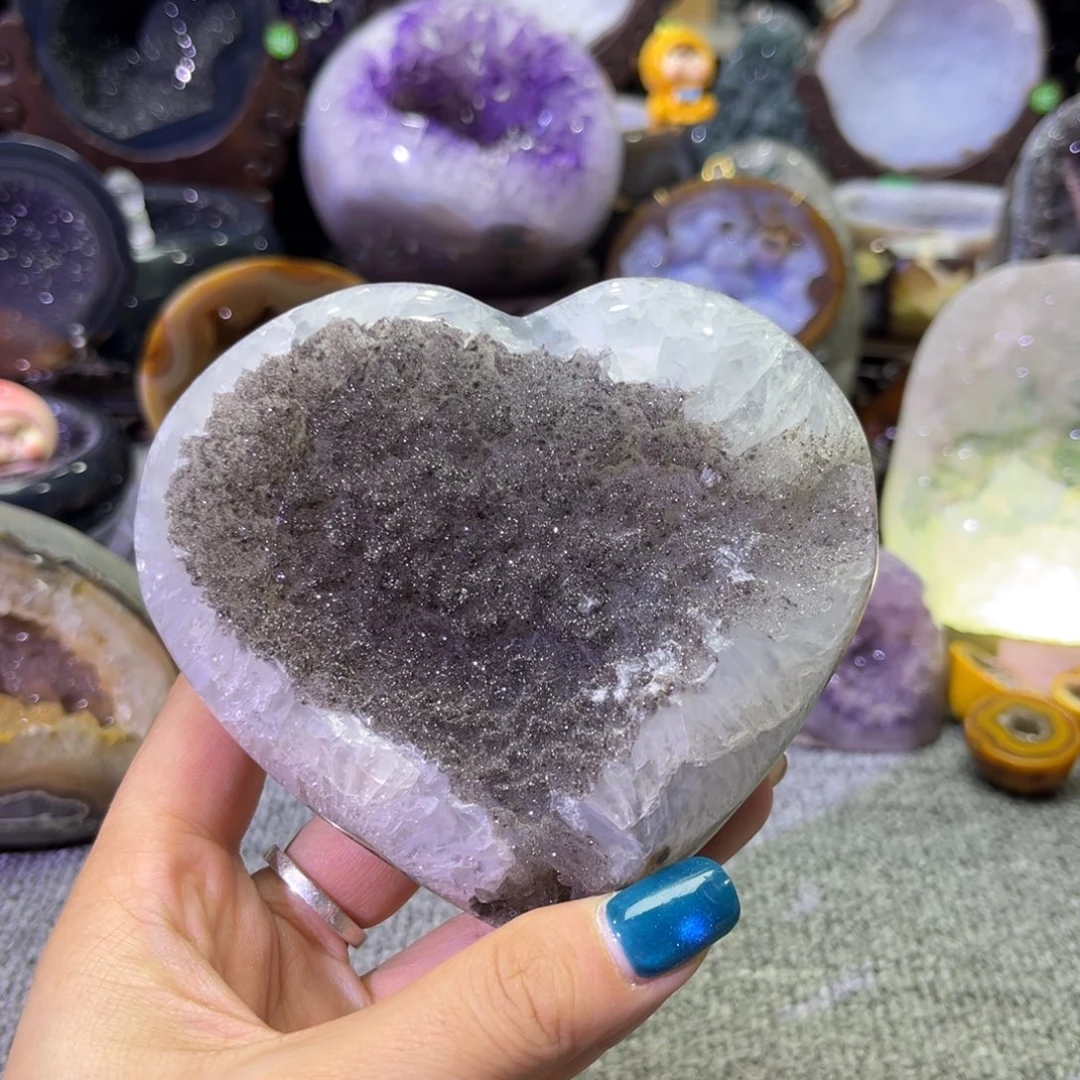 摆件未镶嵌紫晶爱心
