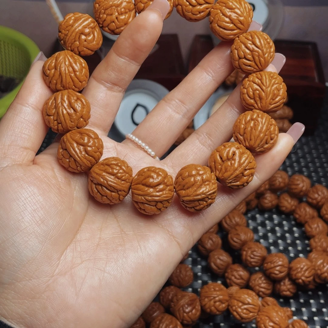 桃核手串道*秦岭龙纹桃核