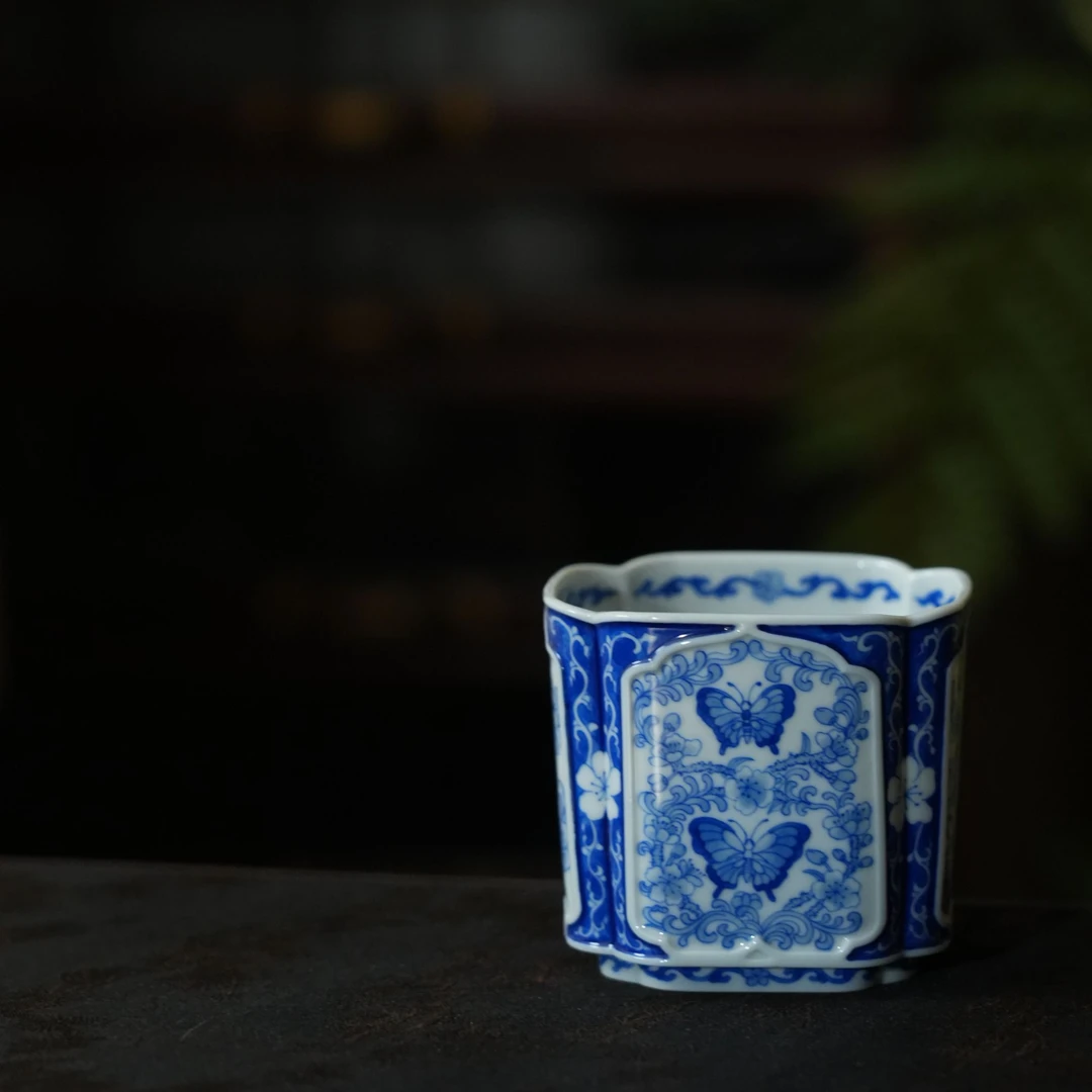 【雲梦】月造见物-蝶恋花雕刻四方杯