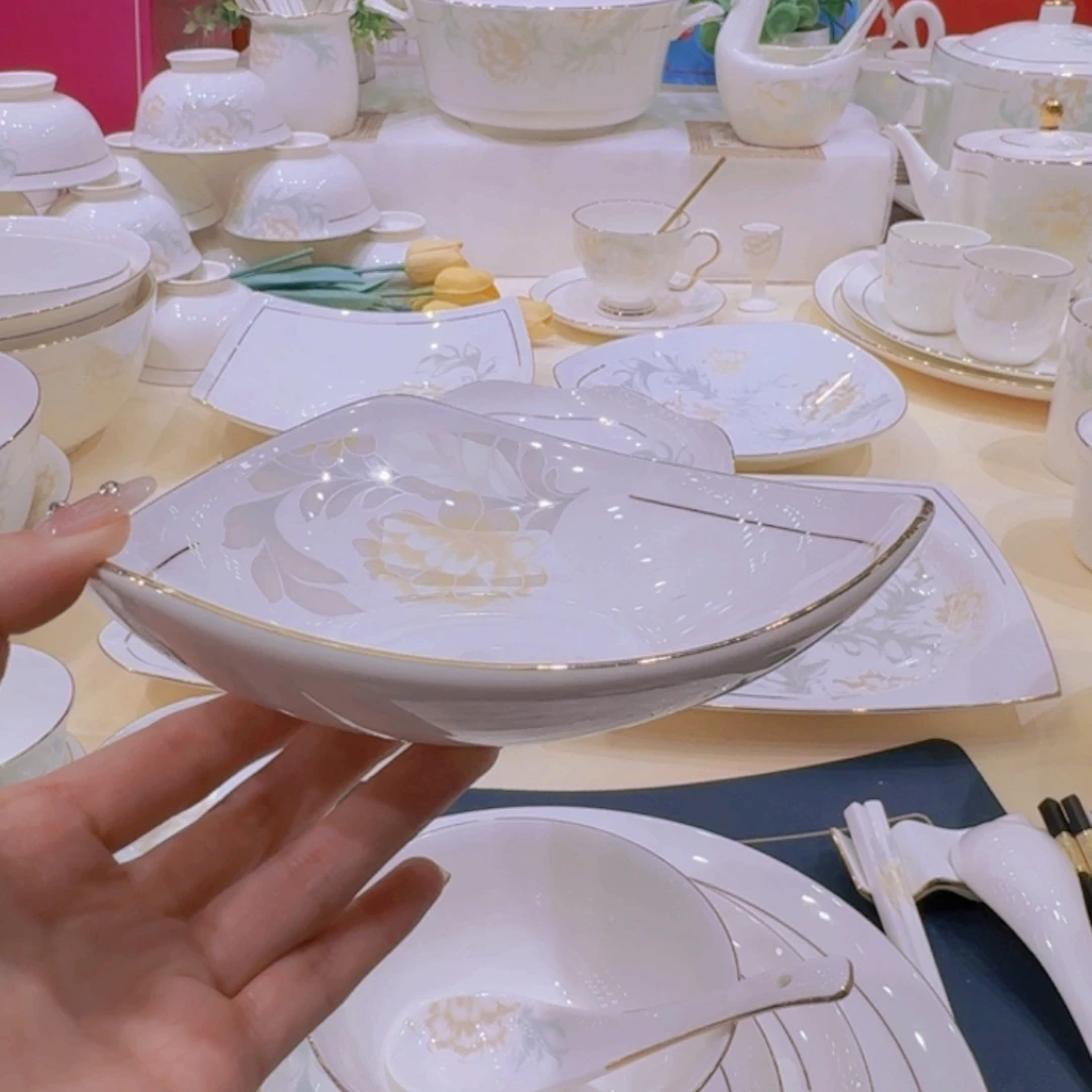 45%以上骨粉骨瓷景德镇描金清雅单买