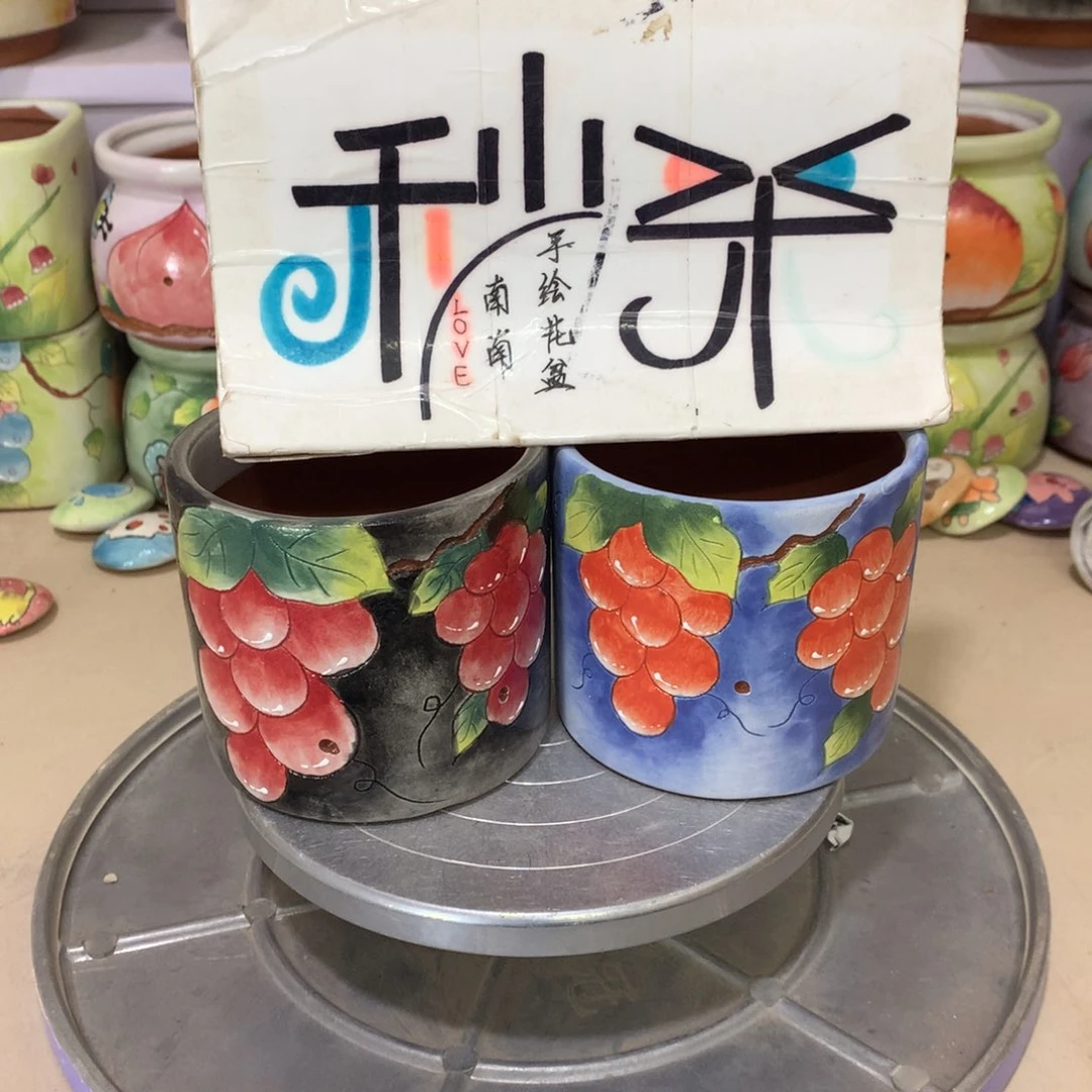 福利花盆，手绘花盆