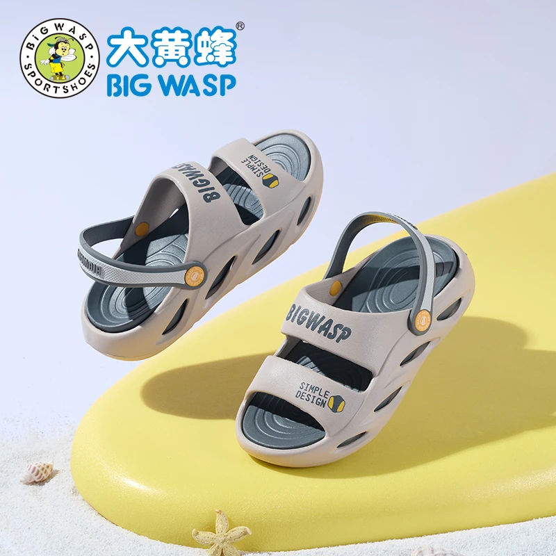 大黄蜂童鞋男童凉拖鞋夏季新款露趾透气拖鞋户外沙滩鞋子防滑耐磨