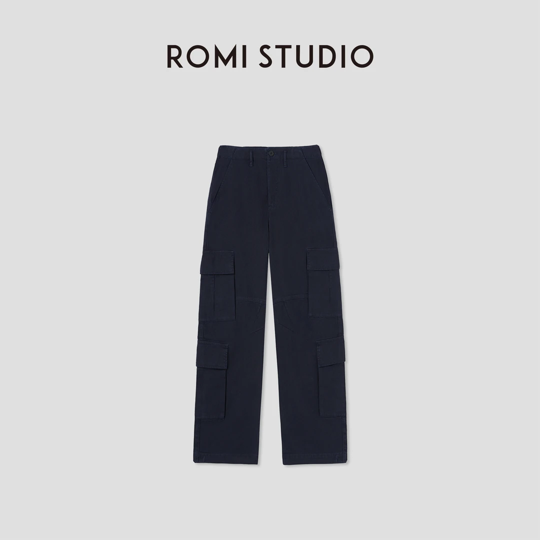 ROMI STUDIO“工装美学”100%长绒竹节棉高士线绳染休闲裤 431K0022